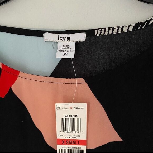 Bar III Women’d Short Cap Sleeve Geometric Print Tunic Size XS - Picture 2 of 4